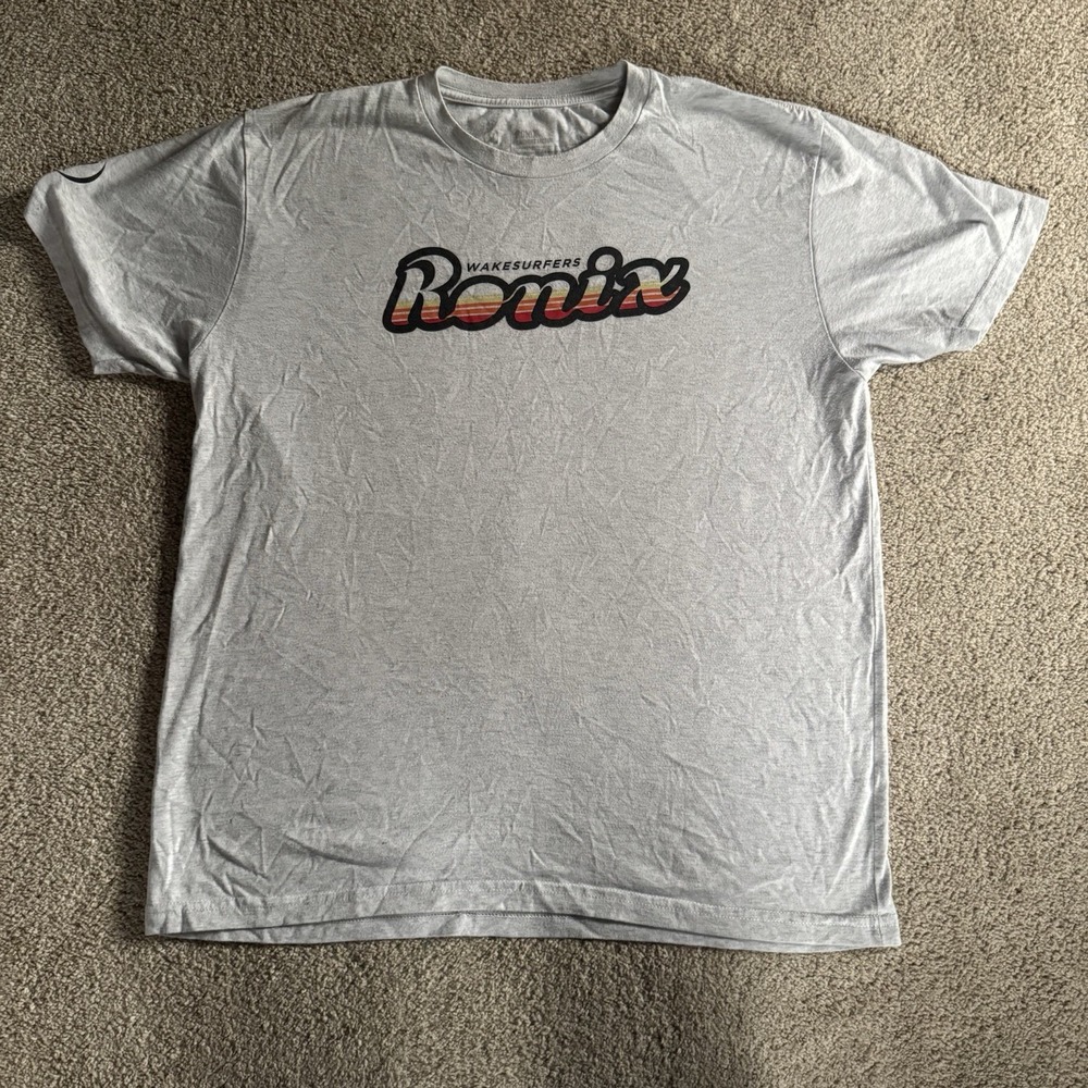Ronix Wake-surfers Sunset Surf T-shirt Men's Medium White Retro Graphic Tee
